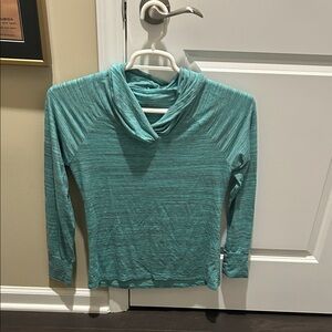 Teal Long Sleeve Hooded Top
